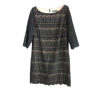 Jessica Howard Dress Womens 16 Black Lace Lined Sheath